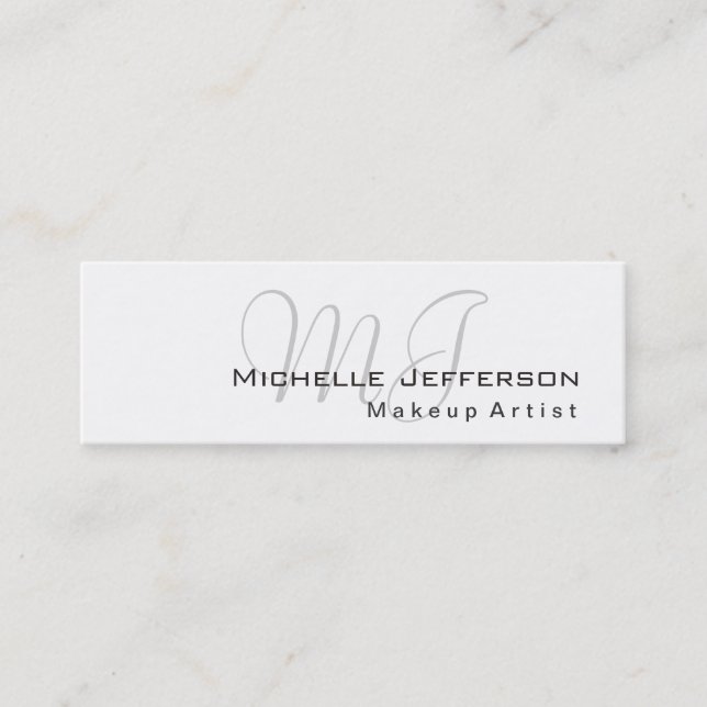 Trendy Makeup Artist White Style Business Card (Front)