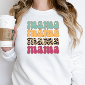 Trendy Mama Sweatshirt Mum Shirt Leopard Print