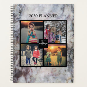 Trendy marble family photo collage personal planner