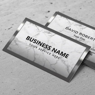 Trendy Marble Modern Metal Frame Professional Business Card