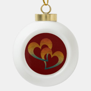 trendy marriage couple anniversary gift ceramic ball christmas ornament