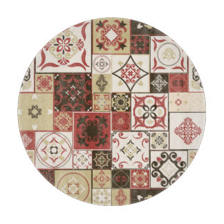 Trendy Marsala Moroccan Tile Pattern Cutting Board