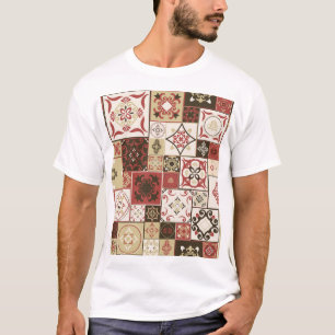 Trendy Marsala Moroccan Tile Pattern T-Shirt
