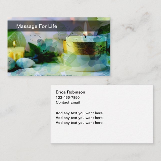 Trendy Massage Beauty Spa Business Cards (Front/Back)