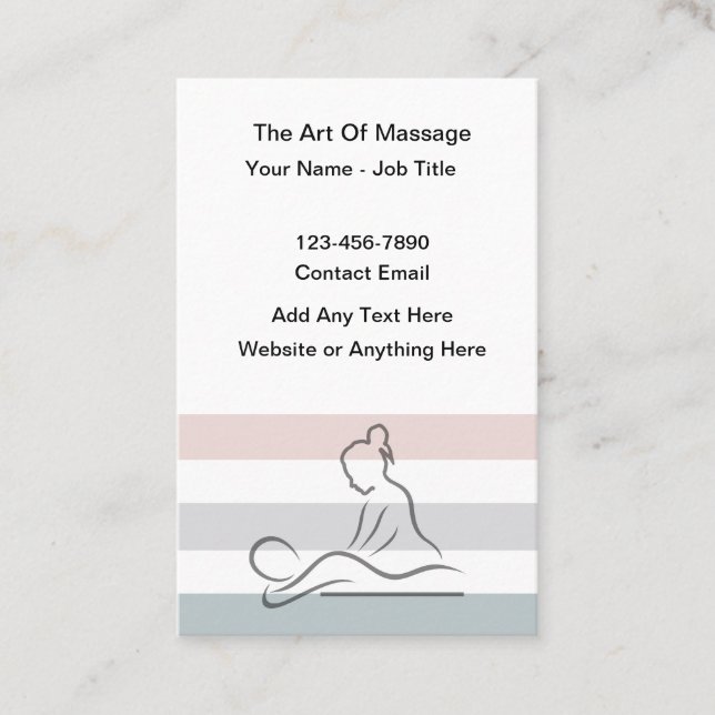 Trendy Massage Professional Business Cards (Front)