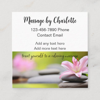 Trendy Massage Therapist Appointment Square Business Card