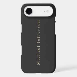 Trendy Matte Black Minimalist Own Name