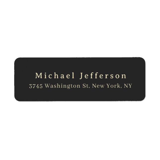 Trendy Matte Black Minimalist Own Name Address (Front)