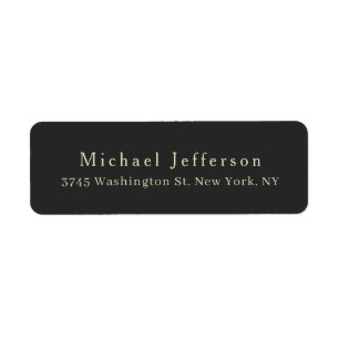 Trendy Matte Black Minimalist Own Name Address