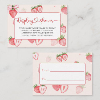Trendy Meadow Strawberry Books for Baby Shower Enclosure Card