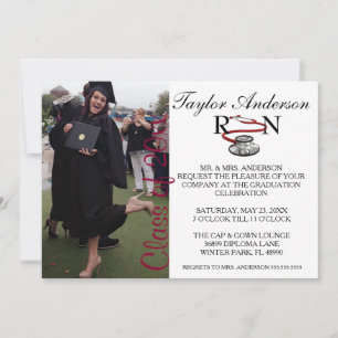 Trendy Medical RN School Graduation Announcement