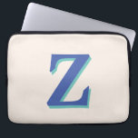 Trendy Medium Blue 3D Initial Letter | Linen Colou Laptop Sleeve<br><div class="desc">Trendy Medium Blue 3D (Light Teal Shades) Initial Letter | Linen Colour. You can choose to add your initial or the initial of a loved one. Whether it's a heartfelt gift for someone dear to you or a personal treat, the choice is yours. You can also remove the personalisation and...</div>