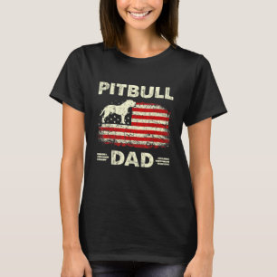 Trendy Mens Best Pitbull Dad Ever - American Flag T-Shirt