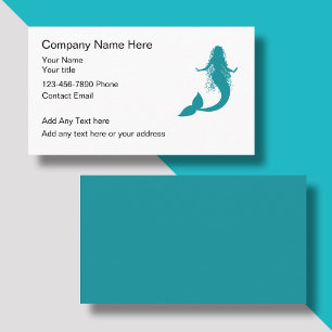 Trendy Mermaid Theme Nautical Business Cards