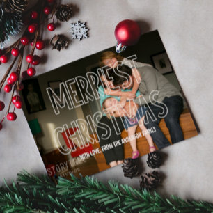 Trendy Merriest Christmas Overlay Photo Flat Card