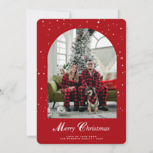 Trendy Merry Christmas Elegant Arch Photo  Holiday Card