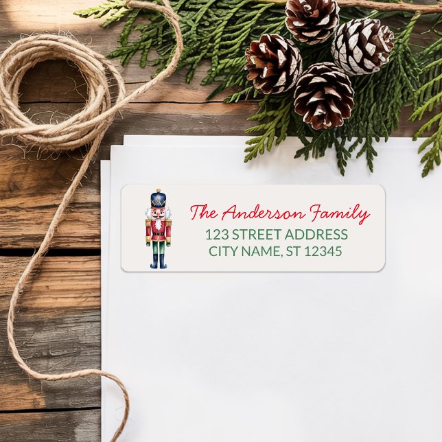 Trendy Merry Christmas Nutcracker Return Address   (Creator Uploaded)