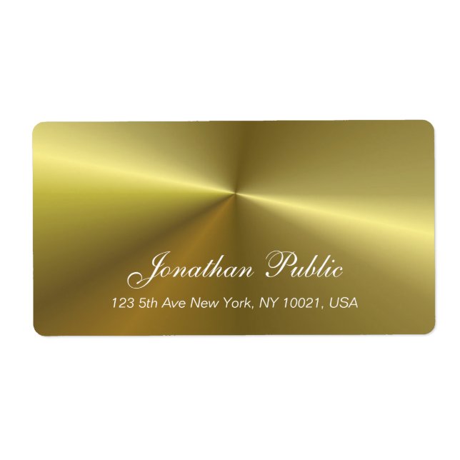 Trendy Metallic Gold Look Elegant Script Template (Front)