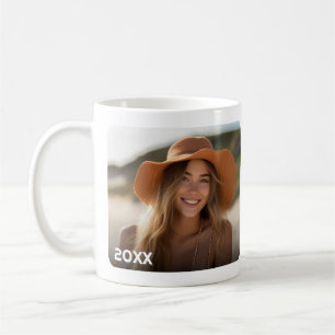 Trendy Minimal Photo Design with Year Coffee Mug