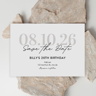Trendy minimalist aesthetic wedding save the date