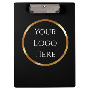 Trendy, Minimalist. black and gold with QR code Clipboard