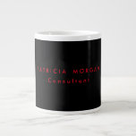 Trendy Minimalist Black Red Professional Your Name Large Coffee Mug<br><div class="desc">To gain trust in the business world,  you need a well-designed product that will truly represent you. This simple,  modern,  minimalist design will help you a lot.</div>