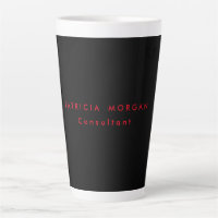 Trendy Minimalist Black Red Professional Your Name