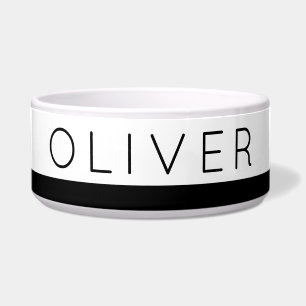 Trendy Minimalist Black Stripe Custom Dog Name