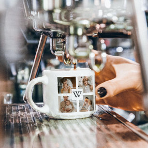 Trendy Minimalist Collage Fathers Photo Daddy Gift Espresso Cup