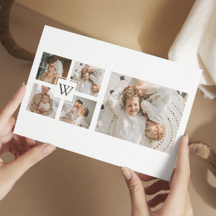 Trendy Minimalist Collage Fathers Photo Daddy Gift Postcard