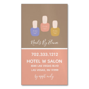 Trendy Minimalist Colorblock Nail Salon Magnetic Business Card