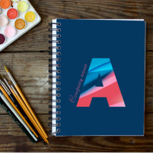 Trendy minimalist colourful logo  notebook