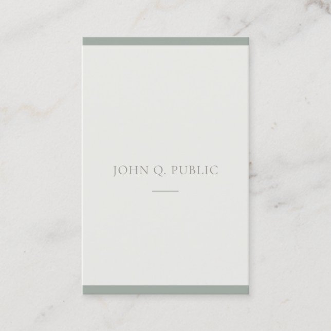 Trendy Minimalist Design Green Template Modern Business Card (Front)