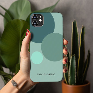 Trendy Minimalist Design, Stylish Green Monogram iPhone 13 Pro Max Case