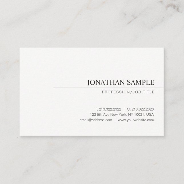 Trendy Minimalist Elegant Professional Modern Cool Business Card (Front)