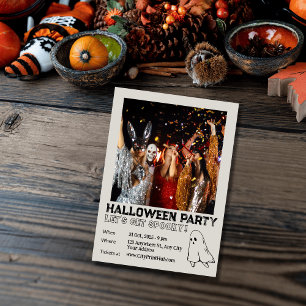 Trendy Minimalist Ghost Costume Halloween Party Invitation