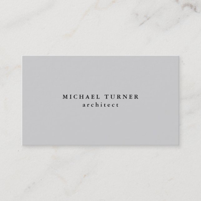 Trendy Minimalist Light Grey Professional Business Card (Front)