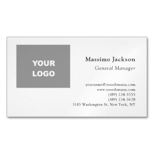 Trendy Minimalist Modern Add Your Logo Magnetic Business Card