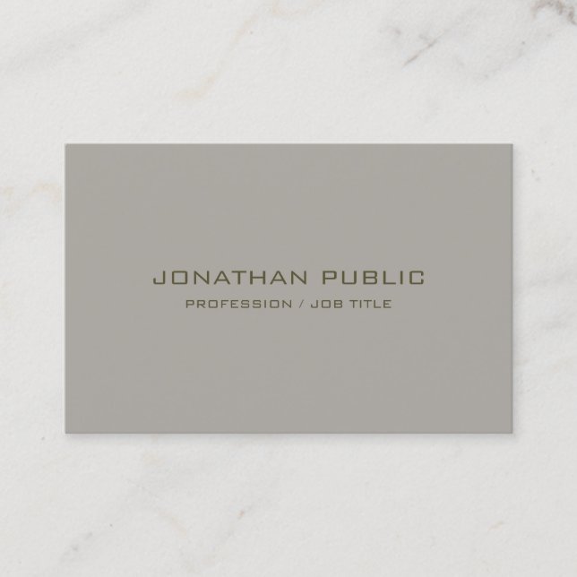 Trendy Minimalist Modern Elegant Simple Template Business Card (Front)