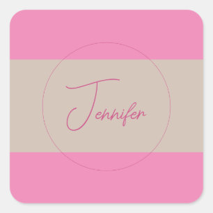 Trendy Minimalist Modern Plain Simple Pastel Colou Square Sticker