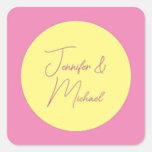 Trendy Minimalist Modern Plain Simple Pastel Colou Square Sticker