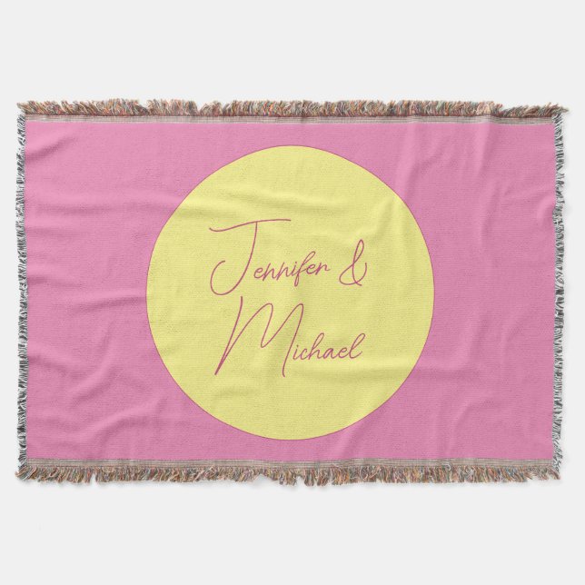 Trendy Minimalist Modern Plain Simple Pastel Colou Throw Blanket (Front)