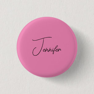 Trendy Minimalist Modern Plain Simple Pink Colour 3 Cm Round Badge