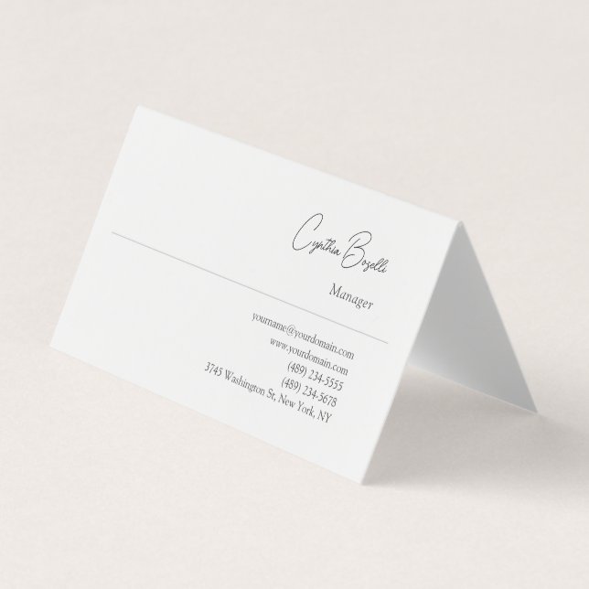 Trendy Minimalist Modern Plain Simple Template Business Card (Front)
