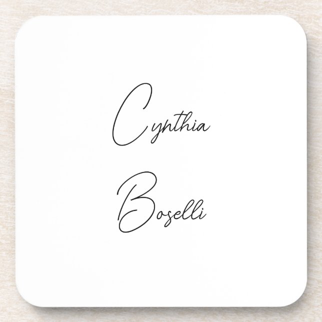 Trendy Minimalist Modern Plain Simple Template Coaster (Front)