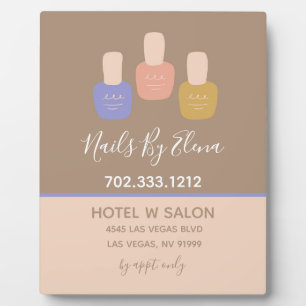 Trendy Minimalist Nail Salon Colorblock Tabletop  Plaque
