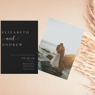 Trendy Minimalist Photo Wedding Invitations