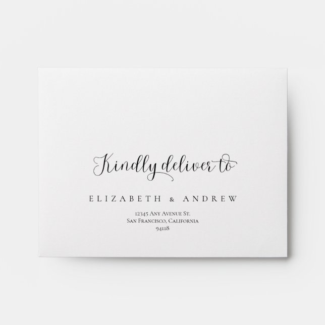 Trendy Minimalist RSVP Return Address Wedding Envelope (Front)