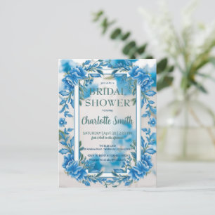 Trendy minimalist vintage antique bridal shower postcard