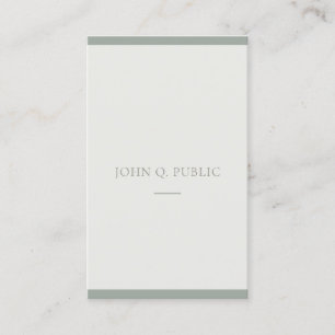 Trendy Minimalistic Design Green Modern Plain Cool Business Card